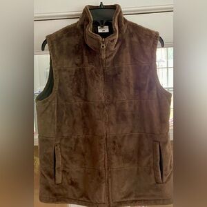 Columbia Fleece Vest Size Large Chocolate Brown Full Zip